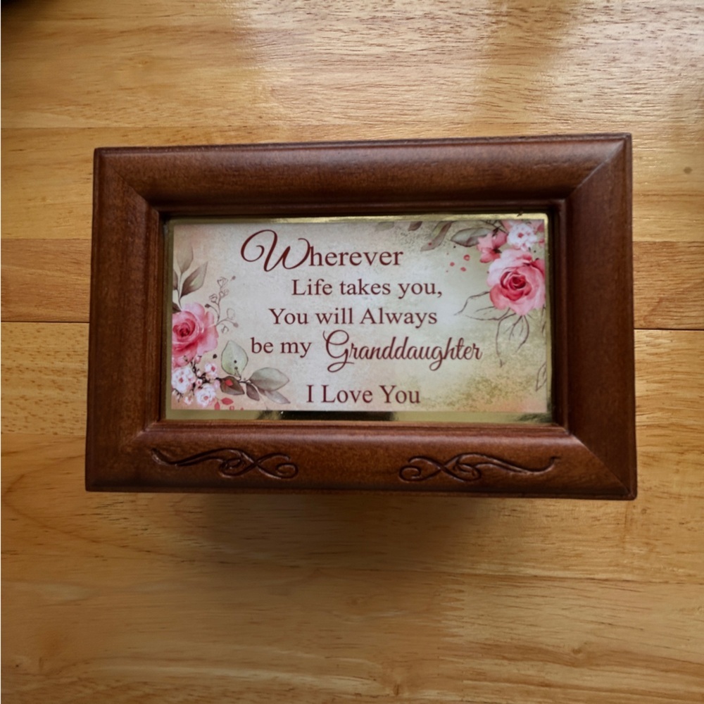 Bradford Granddaughter Music Jewelry Box. “You Are So beautiful” Works Girly
